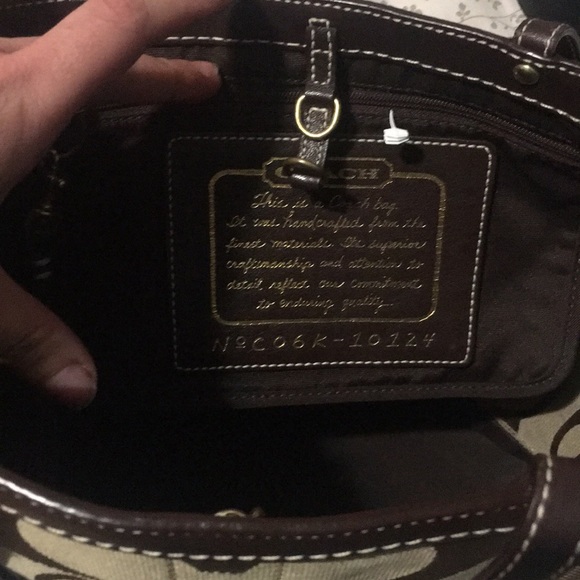 Coach purse with brown stripe - Picture 3 of 4